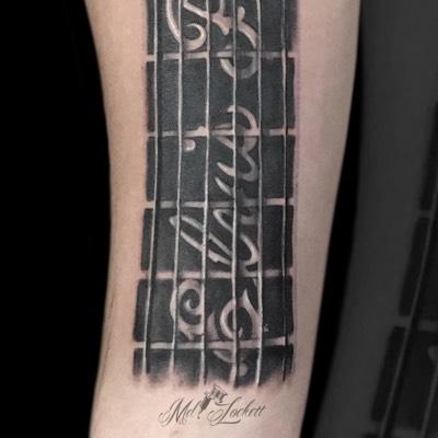 Guitar fretboard forearm tattoo by Ramon Herido in Manila : r/tattoos